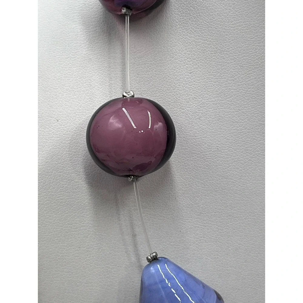 Sent Designers Marina Susanna Murano Handmade Purple‎ Italy Handcrafted Necklace